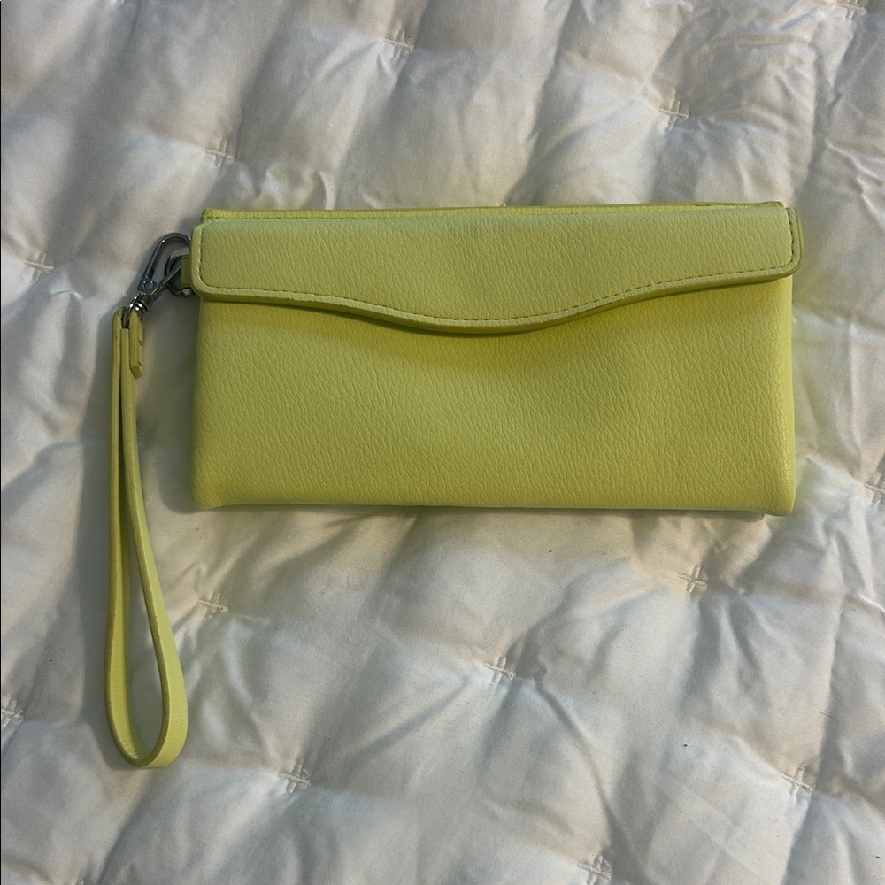 Target Lemon Yellow Wristlet Clutch with Detachable Strap